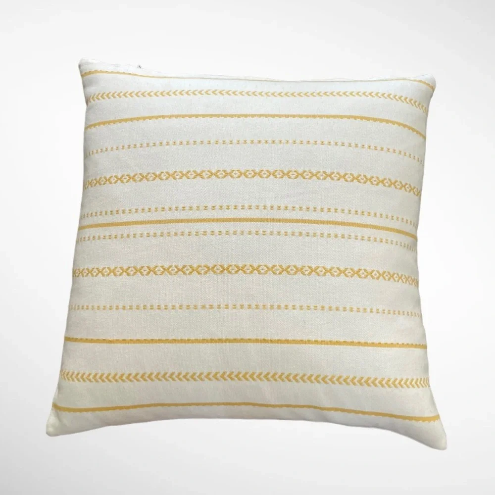 DEVI DESIGNS NAMBIA WHITE OCHRE ACCENT PILLOW INSERT WATERFOWL FEATHERS 23x23